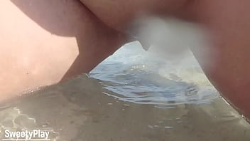 Preview 4 of Jessica Lux Porno Video - Shaved pussy peeing on public beach
