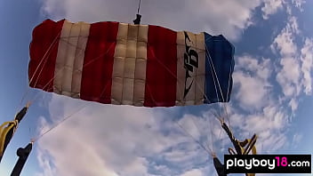 Preview 3 of Findftv Public Lesbian - Big boobed badass babe Talor Paige and her GFs jumping out from a plane