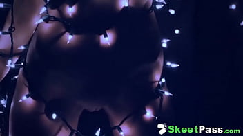 Preview 1 of Americas Boy - Petite Blonde Teen Babe Emma Hix Fucking In The Fairy Lights