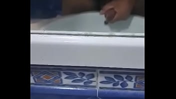 Preview 4 of Basic White Panty - Gozada em frente ao espelho