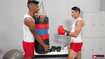 Preview 1 of Aswari Ray Bachan Bollywood - Apollo Fates and Jim Fits hot gym sex and fisting until they both cum so hard