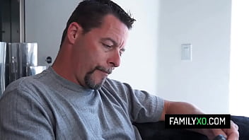 Preview 1 of Asian Teen Dildoing - Blonde teen step daughter Sophie Sativa lose her virginity with her stepdad