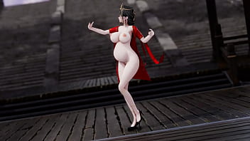 Preview 1 of Xoxoxo Silvanars - 含英/战双帕弥什 动漫/二次元 中国风红衣孕肚裸舞（3D成人动漫）
