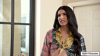 Preview 1 of Indian Beighbour - Trans babysitter Zariah Aura barebacked
