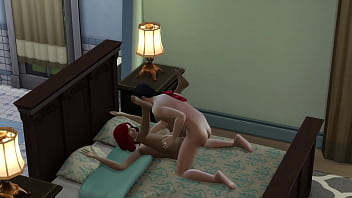 Preview 2 of Malayali Bathing - SIMS 4 - MATURE CHUBBY RED HEAD GETS ANAL FUCKED