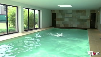 Preview 1 of Mature Wife Fucks Two Guys10 - Angel Wicky having big boobs,  fucks with a BBC at the swimming pool