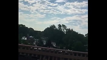 Preview 1 of Hdxxx Video 2018 Com - Jerking off and cumming on rooftop in DC