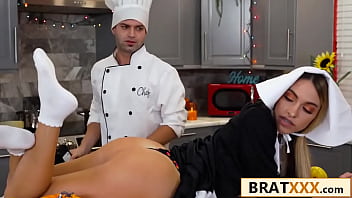Preview 2 of Mom Mine - Dirty TV Chef Fucking His Gorgeous Blonde Assistant in the Ass