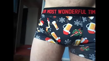Preview 1 of Perkosa Bini Tetangga - Peeing with my Christmas pants on