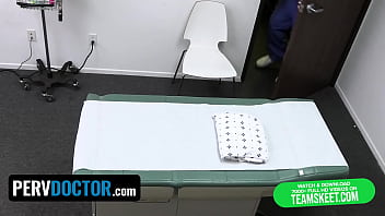 Preview 1 of Casting Creampie And A Slap - Perv Doctor - Beautiful Babe April Olsen Spreads Her Legs And Gets Banged In The Doctor&#039_s Office