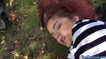 Preview 4 of Bini Viet - Redhead euro cockriding pov dick outdoors in couple