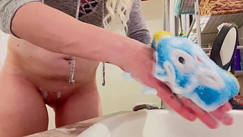 Preview 2 of Big Titted Trannies And Girls - Nikki Lixxx POV Shaving Her Pussy &amp_ Fingering Herself