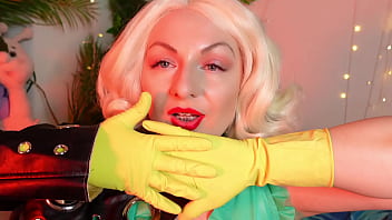 Preview 4 of Big Meatur - ASMR video - household gloves (Arya Grander)