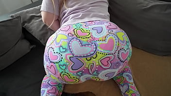 Preview 1 of Dad Rape Dougther In Kitchen - Step sister in beautiful leggings and panties got fucked