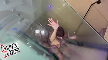 Preview 3 of Un Mix Amigo - LATINA ANAL SLUT GIA LOV3LY GETS HER ASSHOLE BANGED ON A STRIPPER POLE &amp_ IN A GLASS SHOWER