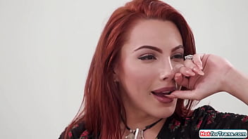 Preview 2 of Small Pussu Big Cock - Guy is first time analed by busty shemale wife Ariel Demure