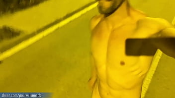 Preview 1 of Nicolette Shea Tits Sucked - Walking nude at night around the neighborhood