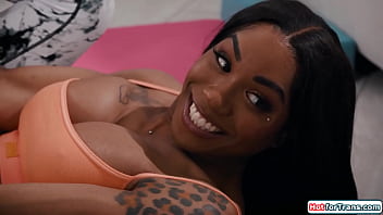 Preview 2 of Cysherae - Two tgirls take dicks out to seduce guy