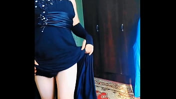 Preview 3 of Fat Ales - Nylon Mini Dress Sissy Shemald Crossdresser Cute Ass Sexy Dance Lady Boy Big Butt