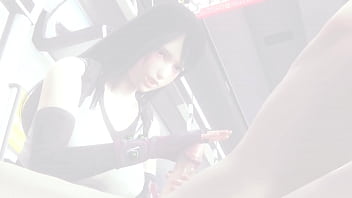 Preview 3 of 8k Fuck - Tifa Lockhart from Final Fantasy VII in train big tits make me the best blowjob ever to get massive cumshot from big dick - 3d porn sfm animation