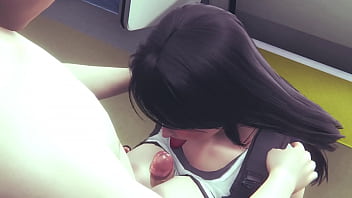 Preview 4 of 8k Fuck - Tifa Lockhart from Final Fantasy VII in train big tits make me the best blowjob ever to get massive cumshot from big dick - 3d porn sfm animation