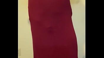 Preview 2 of I Love Nurses - Man in Red Dress Slowly Shows His Bra,  Strips Down to His Bra and Panties,  Then Jerks Off