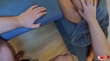 Preview 2 of Eve North Anal Dp - Stepmom comes on the sofa to her stepson to relax,  but he starts to stick his dick in her pussy and cums in her mouth