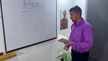 Preview 1 of Familly Strokers Sex Video - Young Latina rides her teacher&#039_s cock so he doesn&#039_t fail her - TOMMY MILLER