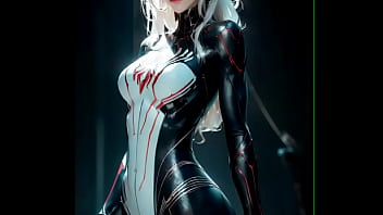 Preview 2 of Momfuck With Son - Ai Lookbook 4K - [Spiderman] Spidergirl futuristic suit she look ready