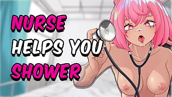 Preview 1 of Dad Cum On Mouth - ASMR Nurse Cleans Your Cock in the Shower