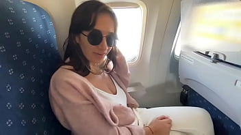 Preview 1 of Brother And Sister At Home Sex - Sexy stewardess cummed hard on the plane toilet 10&rsquo_000m alt when she flew on vacation with her lover