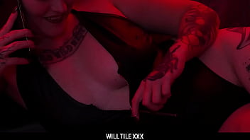 Preview 1 of Nutela Shea - Goth GF Tiffany Nackle Rides BBC While Talking To Her BF
