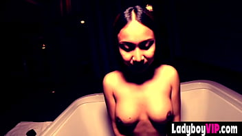 Preview 1 of Randi Sex Xxxx - Skinny and flat chested ladyboy blowjob