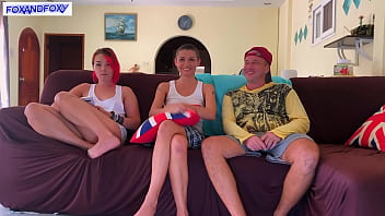 Preview 1 of Milfs Making Love - Creampie her next to girlfriend while she watches TV