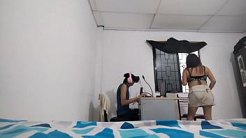 Preview 4 of Xxx Video Tonga - Busty stepsister full of lust dances sensually in her stepbrother&#039_s apartment while playing virtual reality