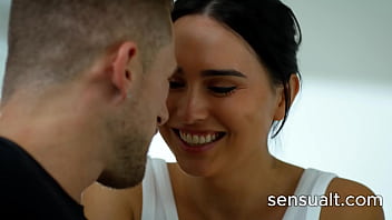 Preview 1 of Jf Hd - Busty brunette seduces her friend and suck his huge fat dick and gets doggy style fucked [Roman Todd,  Ember Fiera]