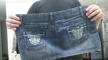 Preview 2 of Nitha Latina - old denim mini skirt of my girl,  sexy skirt or throw it away? write your advice