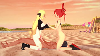 Preview 2 of Cana Xxx Mom Ad Sen - Pokemon - Threesome with Flannery and Cynthia
