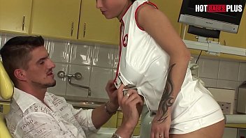 Preview 1 of Blonde Tranny Anal Dicked - HOT BABES PLUS - Busty Teen Nurse Tease Her Patient And Fucks With Him Hardcore (Dominno &amp_ Kamil Klein)