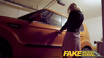 Preview 1 of Teen Fingered Anal - Fake Driving School - Big ass big tits blonde Czech fucks a chunky big dick