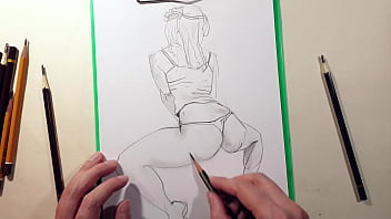 Preview 4 of Kajal Pots - Drawing sexy girls in pencil