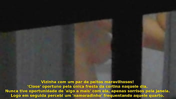 Preview 4 of Mature Hot No - Janela &#039_indiscreta&#039_. Close na Vizinha secando os cabelos : peitos maravilhosos!