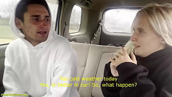 Preview 1 of Sauna Akie - blonde teen rough fucked in car during roadside assistance