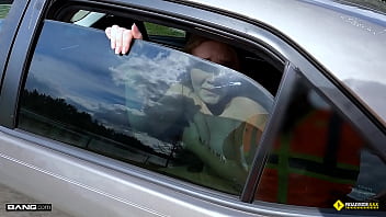 Preview 1 of British Mfc Webcam - Roadside - Blonde Hottie Harper Red Saved By Mechanics&#039_ Big Cock