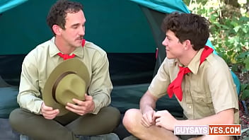 Preview 1 of Kink Girl - GuySaysYes.com - Scout Master Greg has a one-on-one chat with scout Grey,  where he reveals his liking for the young adventurer.