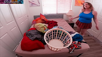 Preview 1 of Milf Sex Amatir - Stepsister needs help with the laundry and offers to fuck in trade
