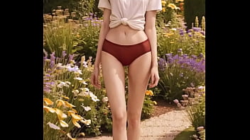 Preview 2 of Japanese Yung Xnxxx - Sexy ladies modeling their lingerie in a garden