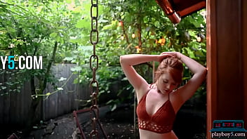 Preview 3 of Xxxa Tamil Hd Vodio - Big natural tits redhead MILF Amber Rose McConnell in a solo softcore porn video for Playboy