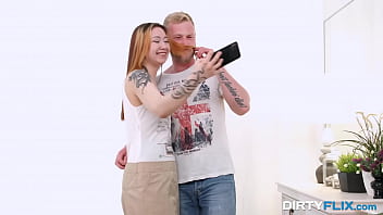 Preview 1 of Retro Ts - Dirty Flix - Nerdy Asian redhead Vasilisa Lisa fucks good