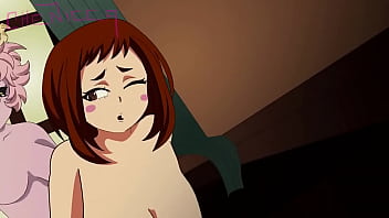 Preview 3 of Briana Banks On A School Bus - Mina ashido fucks Ochako